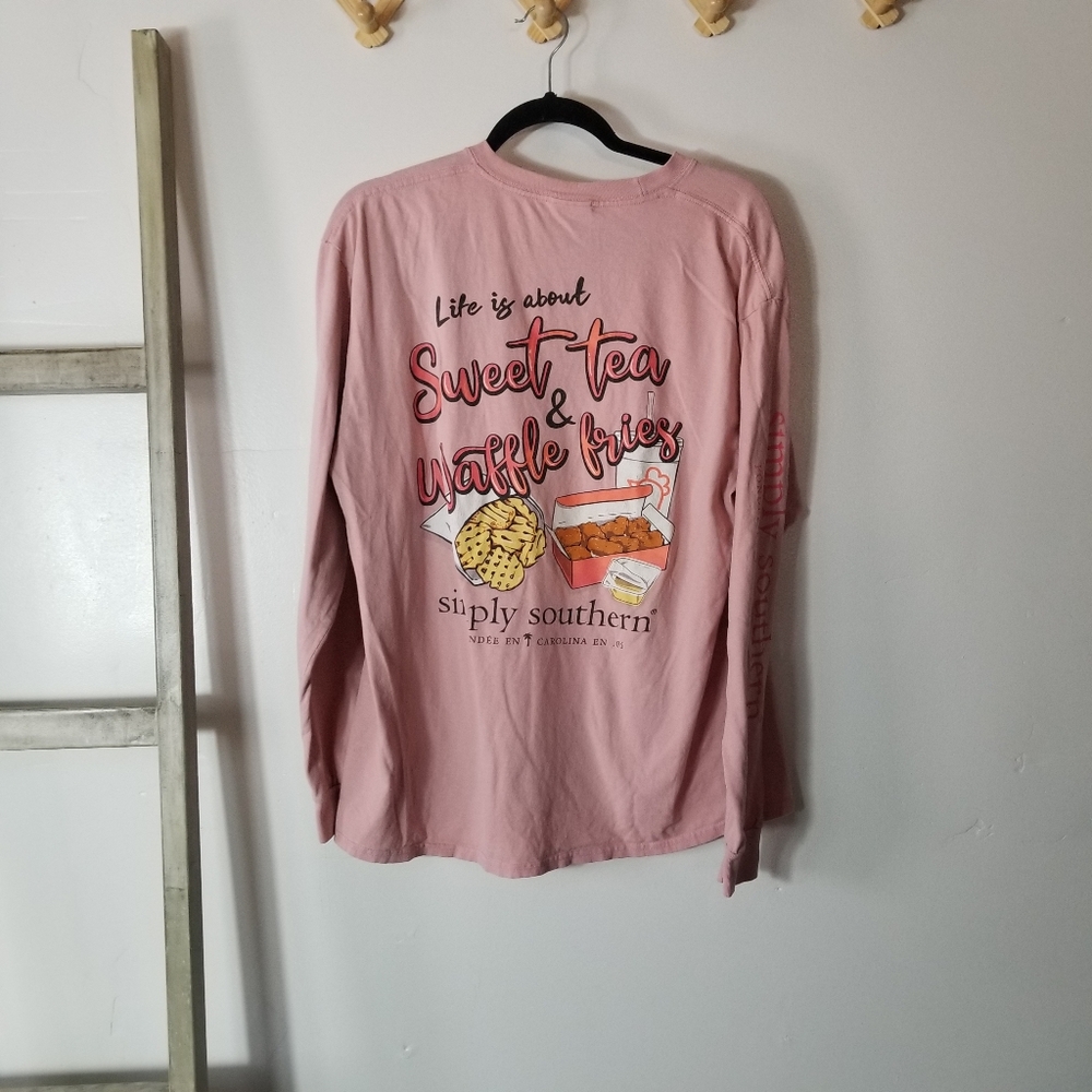 SIMPLY SOUTHERN WOMEN'S PINK LONG SLEEVE TEE SIZE LARGE